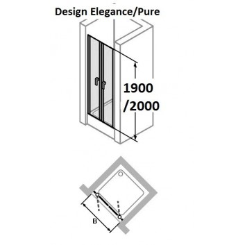 Двери для душа Huppe Design 501 - складные, szer. 800 mm- sanitbuy.pl