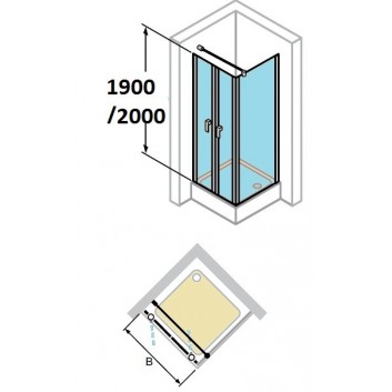 Двери для душа Huppe Design 501 - складные, szer. 800 mm- sanitbuy.pl