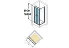 Двери маятниковые для стенки Huppe Design Pure, wg размерыów, выс.200 cm, хром, прозрачное z antiPlaque