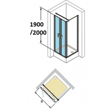 Двери для душа Huppe Design 501 - складные, szer. 800 mm- sanitbuy.pl