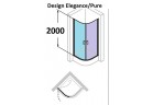 Двери распашные Huppe Design PURE, 1-часть, 80 cm, wys. 200 cm, хром, стекло прозрачное z AntiPlaque