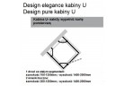 Кабина w kszttałcie U Design Elegance, хром, стекло прозрачноеz antiPlaque