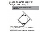 Кабина в форме U Huppe Design Pure, серебряный мат., стекло прозрачное