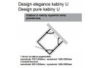 Кабина в форме U Huppe Design Pure, серебряный мат., стекло прозрачное