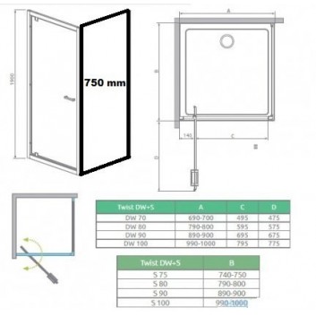 Двери для кабины Radaway Eos II KDJ 120 правые- sanitbuy.pl