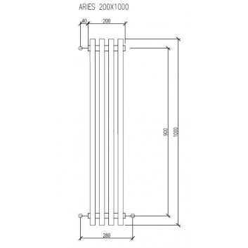 Grzejnik Imers Aries 1 200x1000 mm biały- sanitbuy.pl