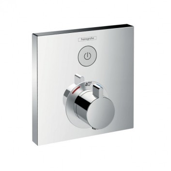 Bateria termostatyczna Hansgrohe ShowerSelect Glass podtynkowa, el. zewnętrzny, czarny/chrom, 1 odbiornik- sanitbuy.pl