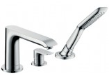 Bateria Hansgrohe Metris E2 wannowa 3-otworowa do montażu na brzegu wanny, element zewnętrzny- sanitbuy.pl