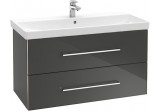 Шкафчик для раковины Villeroy & Boch Avento kryształowy серый, 96,7 x 52 x 44,7 cm, 2 szuflady