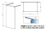 Стенка Walk-In Radaway Modo New I 130, 128x200cm, хром, стекло бесцветное- sanitbuy.pl