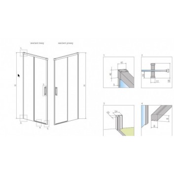 Двери wnękowe 100cm x 200.5cm левые стекло бесцветное хром Radaway Idea DWJ- sanitbuy.pl