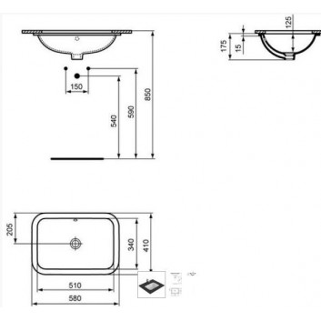 Раковина в столешнице 58 cm, белая Ideal Standard Connect - sanitbuy.pl