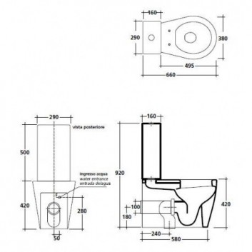 Сливной бачок керамическая Galassia Midas 29x16xh50- sanitbuy.pl