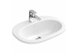 Раковина Villeroy & Boch O.Novo, накладная, Белый Alpin, 56x40 cm, 1 или 3 отверстия, z переливом