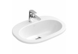 Umywalka Villeroy & Boch O.Novo, nablatowa, Biały Alpin, 560x405 mm, 1 lub 3 otworowa, z przelewem- sanitbuy.pl